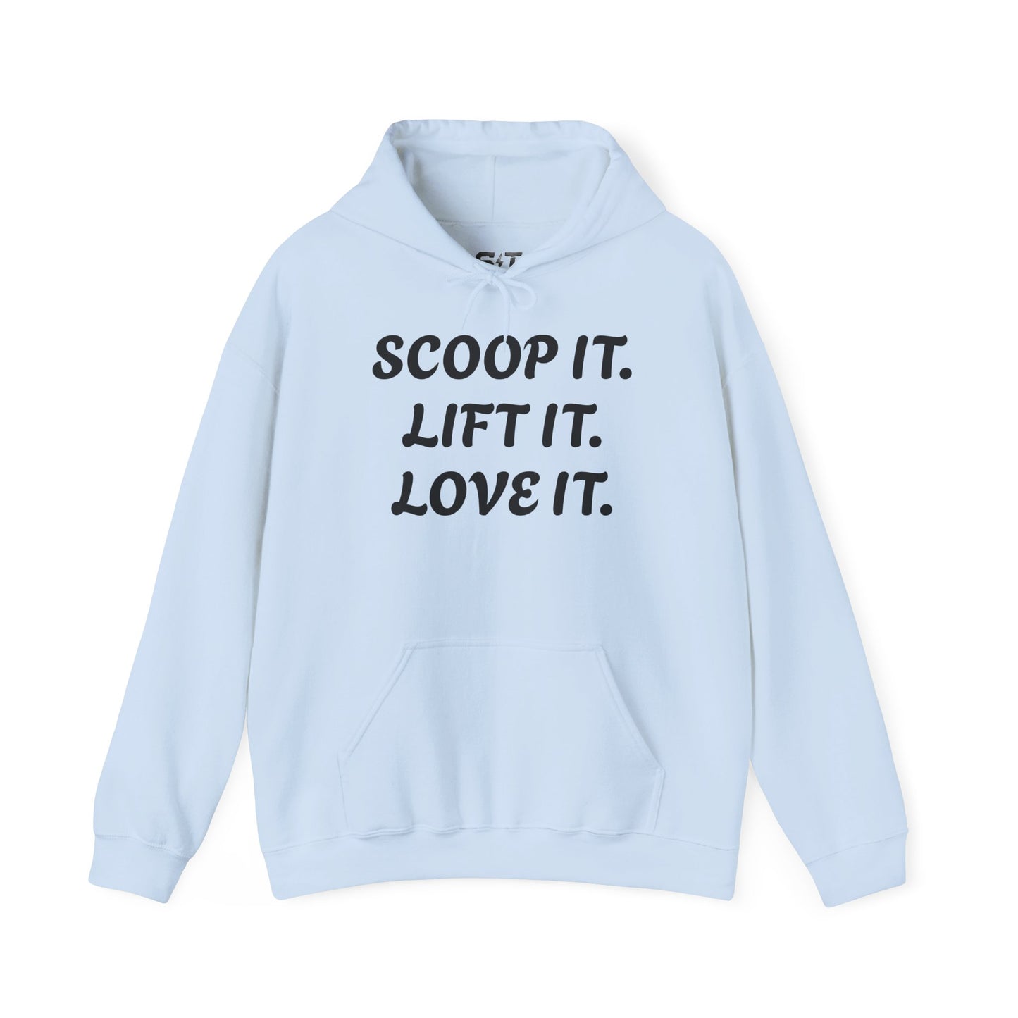 Gym Gorilla Hoodie — "Scoop It. Lift It. Love It." Motivational Fitness Sweatshirt