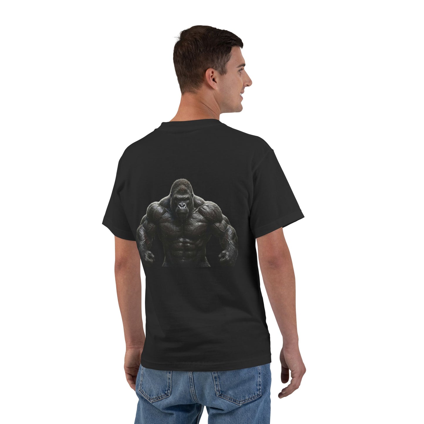 Gorilla Strength Graphic T-Shirt — “S.T. KEEP PUSHIN” Chest Logo