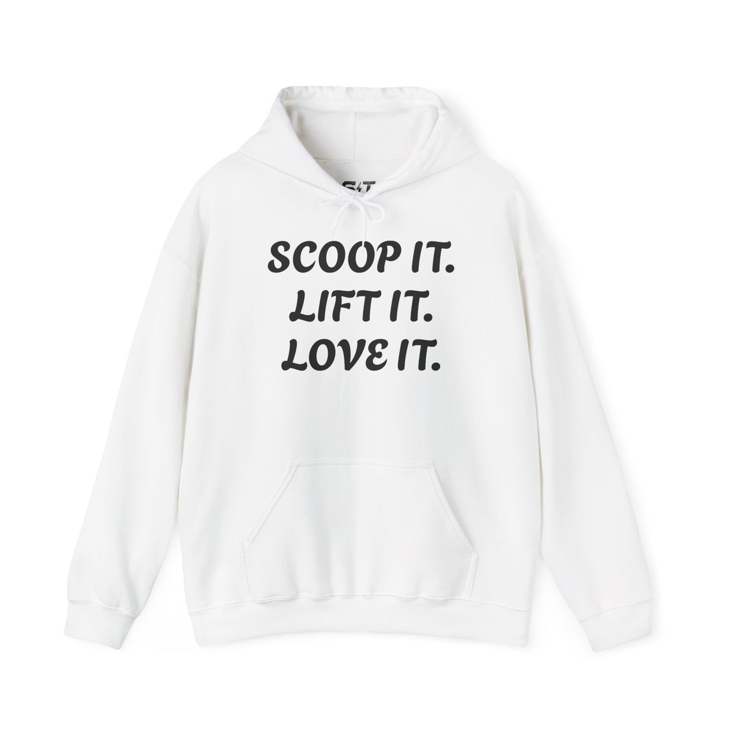 Gym Gorilla Hoodie — "Scoop It. Lift It. Love It." Motivational Fitness Sweatshirt