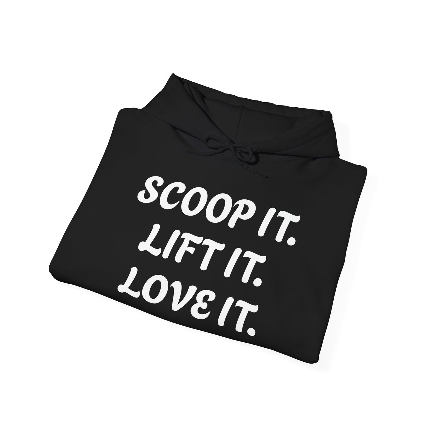 Gym Gorilla Hoodie — "Scoop It. Lift It. Love It." Motivational Fitness Sweatshirt