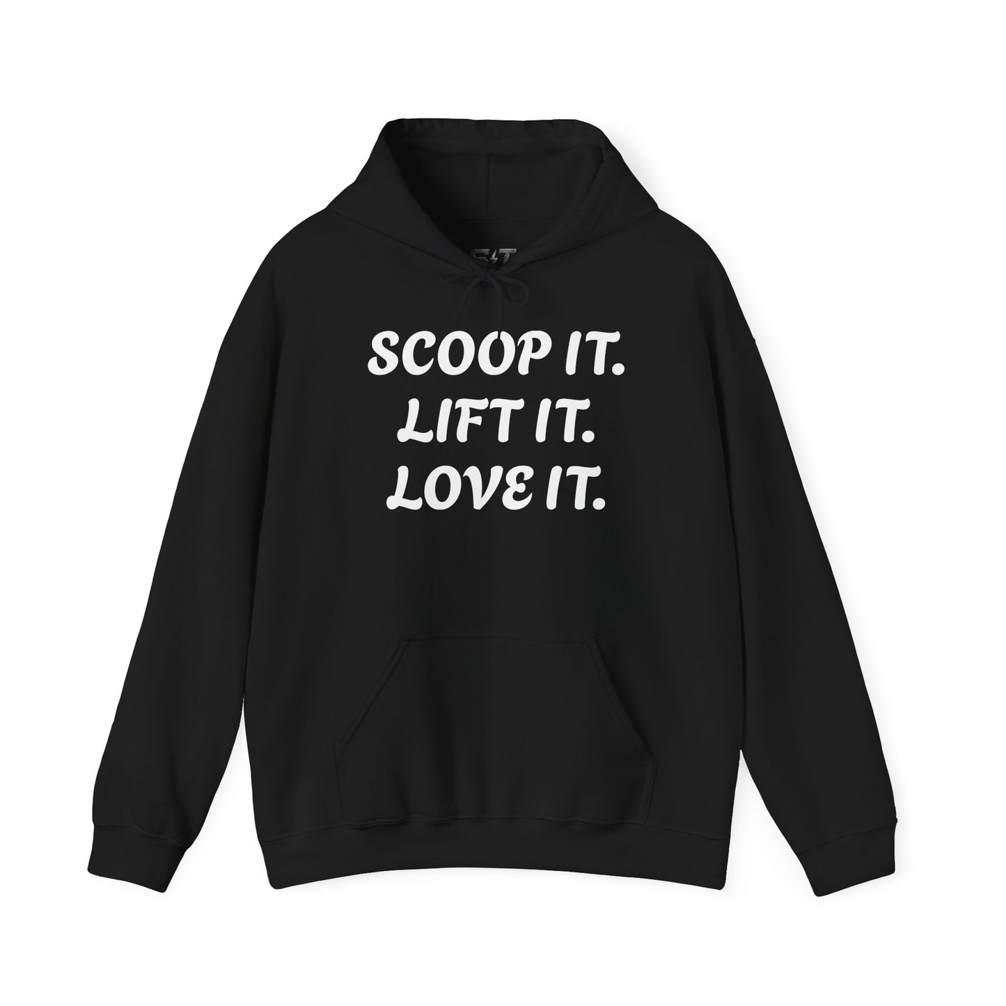Gym Gorilla Hoodie — "Scoop It. Lift It. Love It." Motivational Fitness Sweatshirt